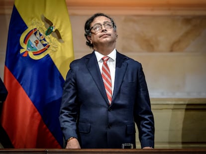 El presidente de Colombia, Gustavo Petro, durante la apertura de una nueva sesión legislativa del Congreso de Colombia.