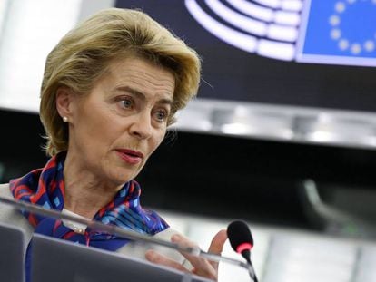 La presidenta de la Comisión Europea, Ursula von der Leyen, este martes.