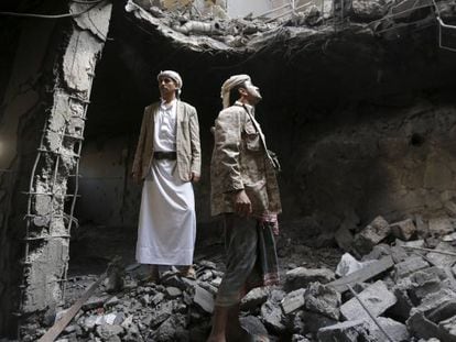 Una casa destruida en Yemen tras un bombardeo reciente.