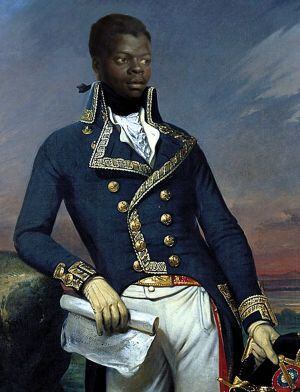 Retrato de François Dominique Toussaint-Louverture, relevante dirigente revolucionario haitiano (arriba).