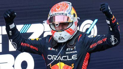 Verstappen, tras ganar en el Circuito de Cataluña.