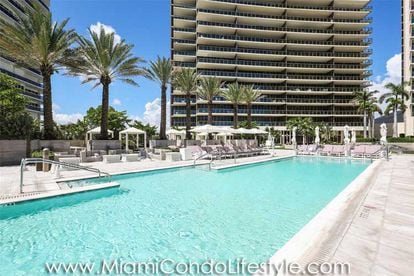 Image of one of the swimming pools at the St. Regis Bal Harbor condominium complex in Miami.