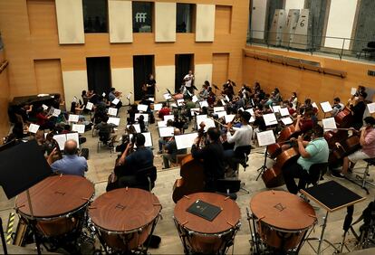 Gustavo Dudamel, en otro momento del ensayo. 