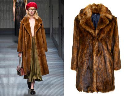 Chaquetón de pelo 'granny'

	El abrigo de pelo estilo 'abuela' de Gucci encuentra su alma gemela en Topshop (155 euros).