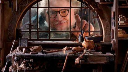 Guillermo del Toro, en el plató de rodaje de su 'Pinocho'.