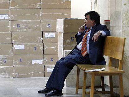 Vicente Belda, ayer antes de declarar ante el juez.