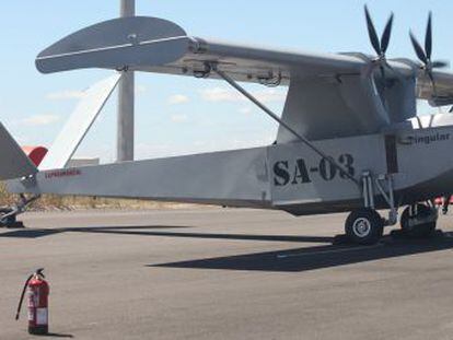 Prototipo de avi&oacute;n anfibio no tripulado.