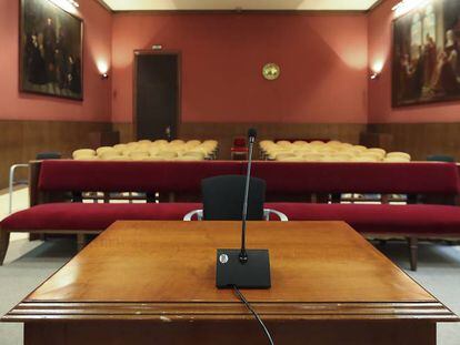 Una sala de vistas del Tribunal Superior de Justicia de Catalu&ntilde;a (TSJC).