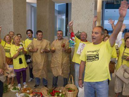 Protesta de preferentistas en Vigo, el año pasado