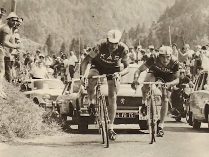 Andrés Gandarias, durante la etapa del Tour en la que acabó segundo en 1969.