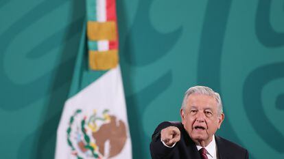 El presidente mexicano, Andrés Manuel López Obrador, durante una conferencia matutina.