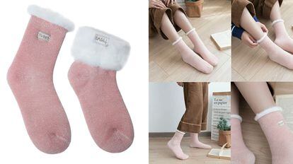 5 pares de calcetines con forro para los dedos del pie, calcetines 100%  algodón para mujer, calcetines medios para cubrir los dedos para mujer