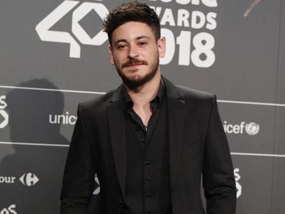 Luis Cepeda en la cena de nominados de 40 Principales, el 18 de septiembre de 2018 en Madrid.