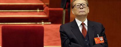 Jiang Zemin durante un discurso de Hu Jintao en noviembre 2012.