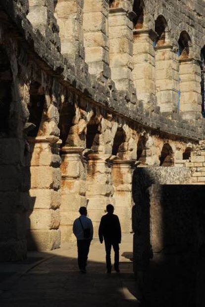 El anfiteatro romano de Pula, en Istria (Croacia).
