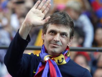 Tito Vilanova el maig del 2013, durant les celebracions per la Lliga aconseguida.