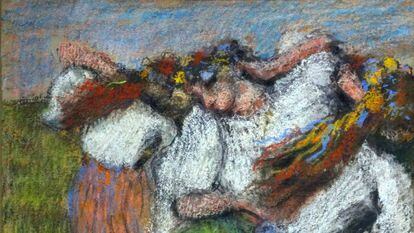 La obra del pintor francés Edgar Degas titulada durante décadas 'Bailarinas rusas' y que la National Gallery de Londres ha recatalogado como 'Bailarinas ucranias'.