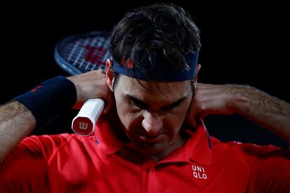 Federer, durante el partido de la tercera ronda contra Koepfer.