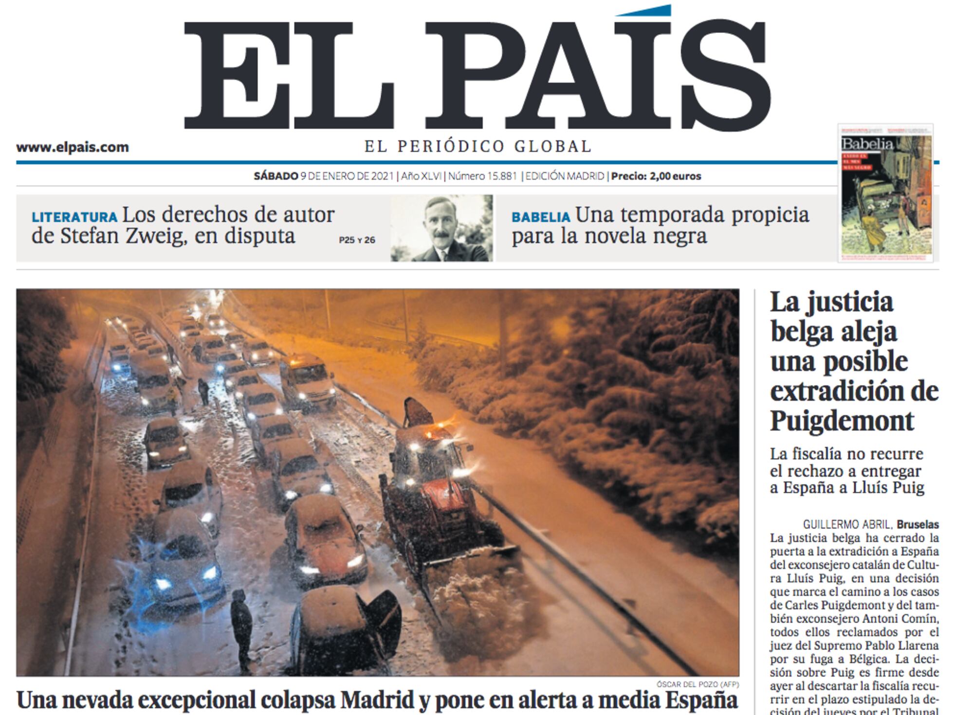 Debido Al Temporal El Pais Ofrece En Abierto El Diario Impreso Este Sabado Y La Revista Icon Espana El Pais