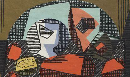 Paquete de tabaco y copa, cuadro de Pablo Picasso