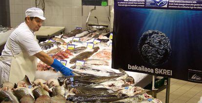 Pescadería de un supermercado en el País Vasco.