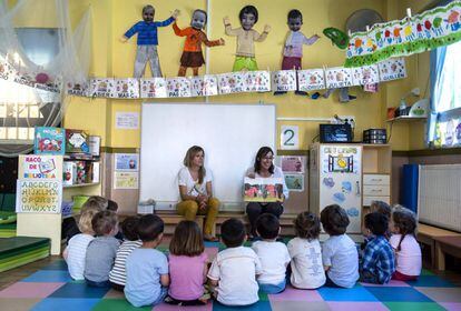 Clase de niños de dos años en el colegio Federico Lorca de Valencia