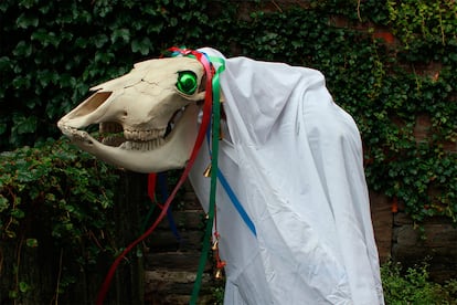 Mari Lwyd

Lugar: Reino Unido

En algunas zonas de Gales se elige cada Navidad a un paisano para que desempeñe este ritual en el que desfila por las calles con una calavera de yegua ajustada a un palo mientras el resto de aldeanos cantan canciones.