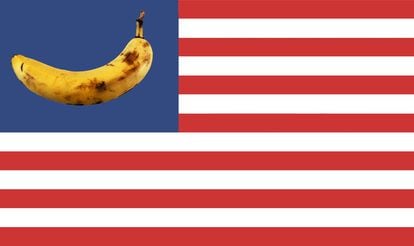 'Banana Flag', 2018, by Luis Camnitzer.