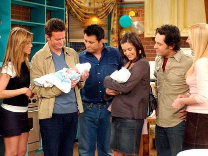 El reparto de 'Friends', en el último capítulo de la serie.