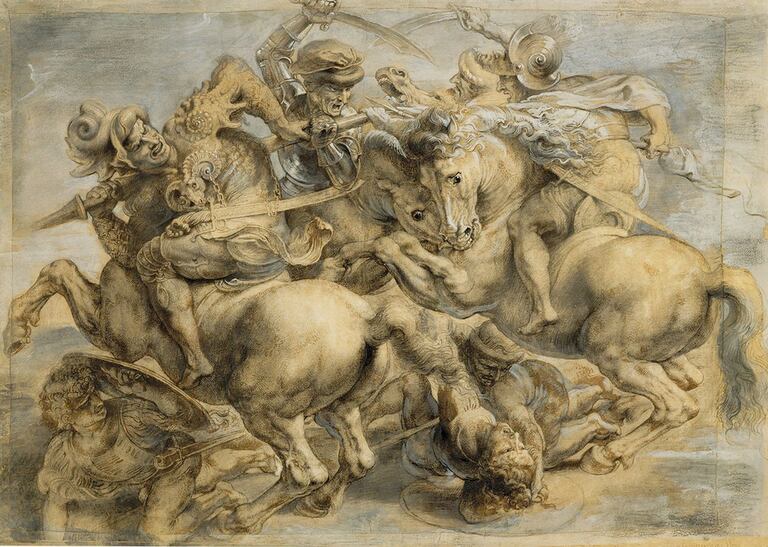 Interpretación de Pedro Pablo Rubens de ‘La batalla de Anghiari’ realizada a principios del siglo XVIIl a partir de copias del boceto original. Es la reproducción más conocida y se encuentra en el Museo del Louvre de París.