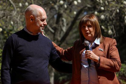 The candidate Patricia Bullrich with Horacio Rodríguez Larreta, this Saturday.