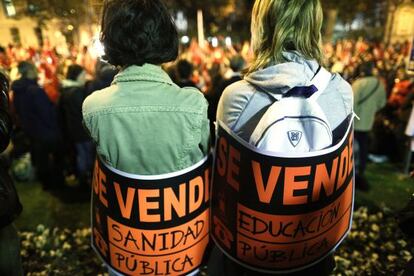 Manifestación en Madrid tras la huelga general del 14-N.