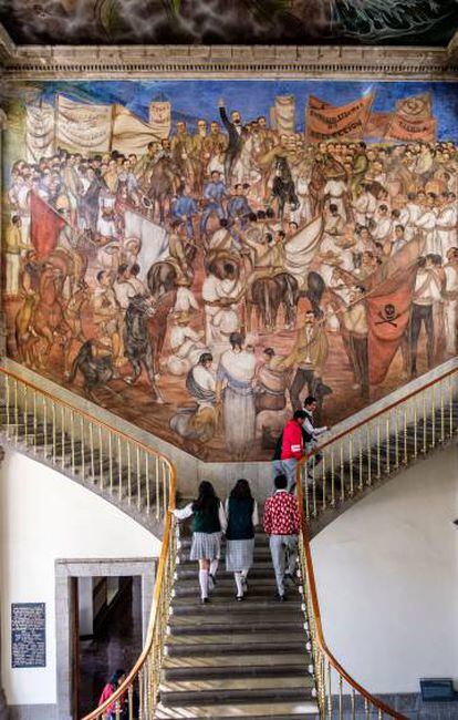 Uno de los murales del Museo Nacional de Historia, en el castillo de Chapultepec (Ciudad de México).