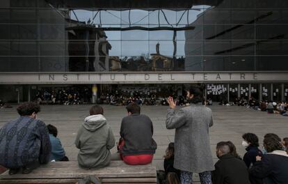 Estudiants de l'Institut del Teatre es manifesten.