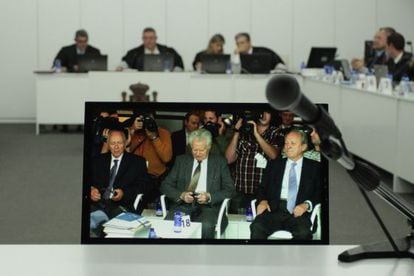 Los acusados durante el juicio