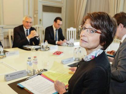 Marianne Thyssen, en un encuentro bilateral con el Gobierno belga.