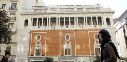 El Palacio de la M&uacute;sica, en febrero pasado, con la fachada ya terminada. 