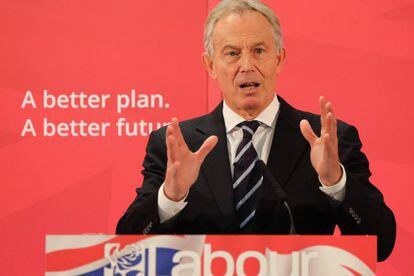 Tony Blair, durante su discurso en Sedgefield.