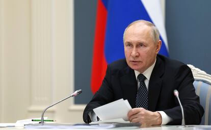 El presidente ruso, Vladímir Putin, participa en el Consejo de Seguridad de la Federación Rusa, el pasado 5 de abril en el Kremlin.