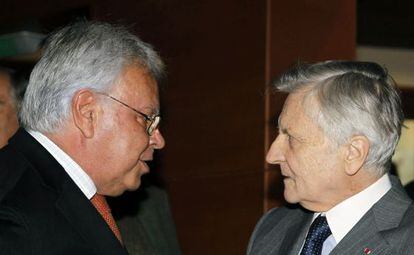 Felipe Gonz&aacute;lez y Jean-Claude Trichet, en Madrid. 