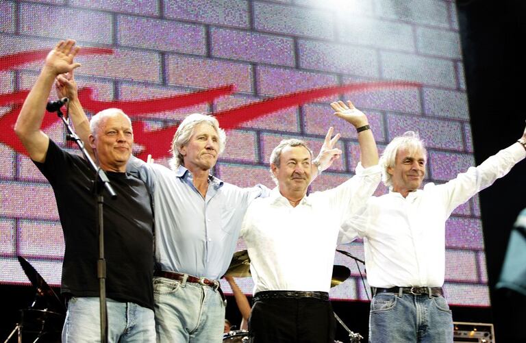 Los miembros de Pink Floyd, David Gilmour, Roger Waters, Nick Mason y Richard Wright, en el 'Live Aid' de 2008.