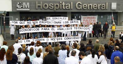 Protesta de m&eacute;dicos en La Paz.