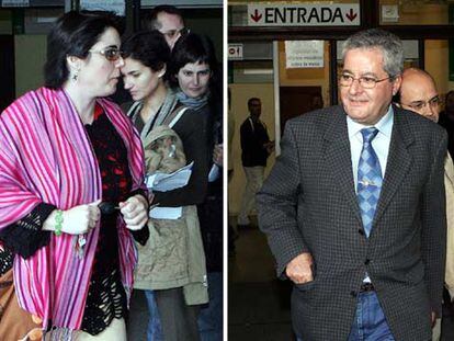 Carmen Lobo y Francisco Gordo, ayer, a la salida de los juzgados de Sevilla.