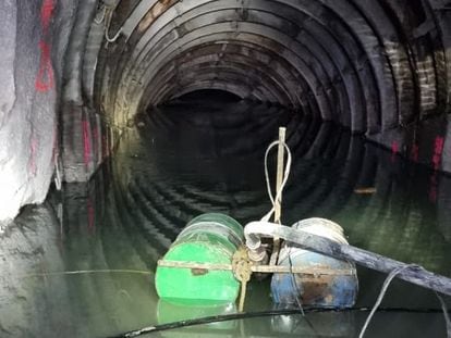 Zona inundad de uno de los túneles de la mina de Pasta de Conchos.