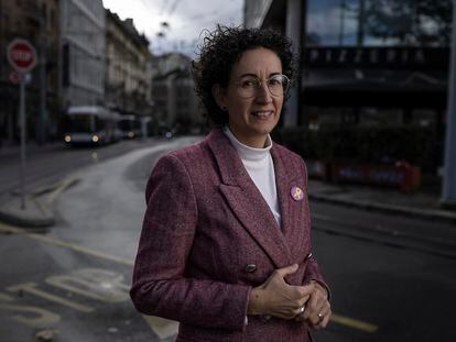 Marta Rovira, secretaria general de Esquerra, fotografiada en la calle Coutance de Ginebra el pasado noviembre.