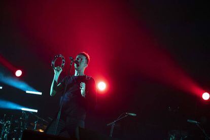 Pucho, anoche durante el concierto de Vetusta Morla en el Wizink Center.