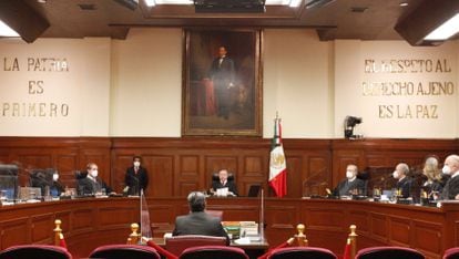 Una sesión del pleno de la Suprema Corte, presidida por Arturo Zaldívar.