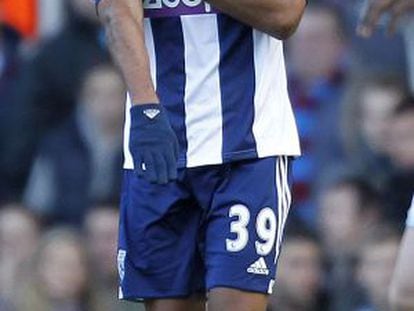 Nicolas Anelka celebra el gol, el pasado 28 de diciembre, con el gesto antisemita.