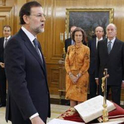 Mariano Rajoy durante el juramento del cargo ante los tres poderes