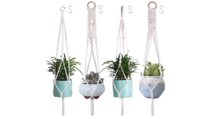 Colgador De Macrame Para Plantas, Macetero Colgante Para Interiores Y  Exteri